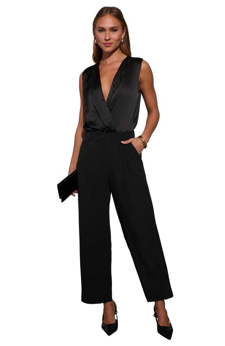 VICI Collection Kattie High Waist Straight Leg Crepe Trousers, Alternate, color, 