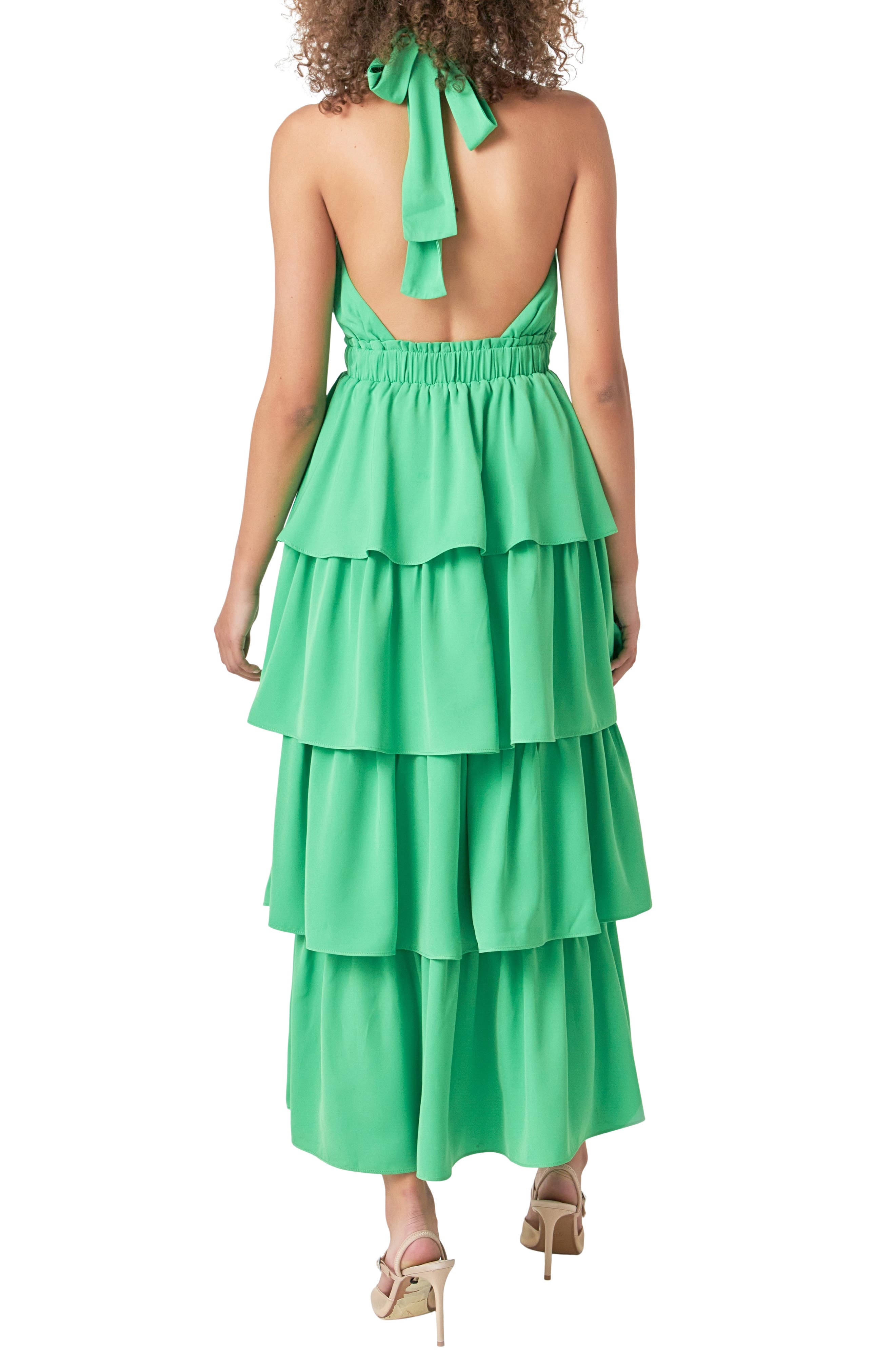 Halter Neck Tiered Maxi Dress - image 4