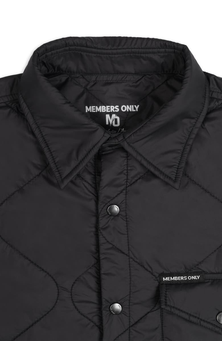 Members Only Quilted Shirt Jacket, Alternate, color, Black