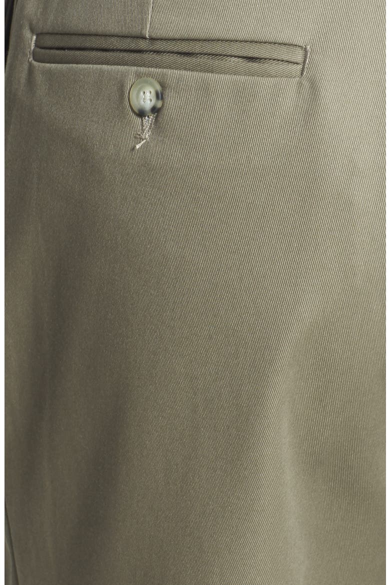 Pleated Classic Fit Cotton Dress Pants, Alternate, color, OLIVE