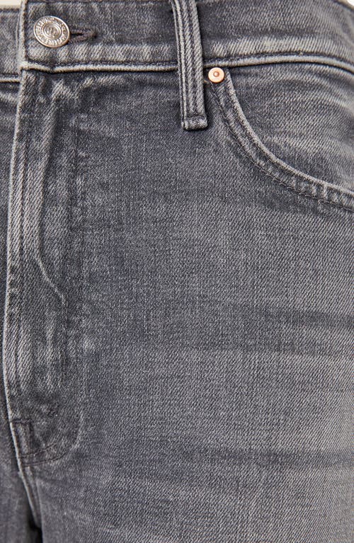 Mother The Dodger Skimp High Waist Cuffed Hem Wide Leg Jeans In Gray