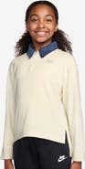 Nike Kids' Sportswear Long Sleeve Cotton Half Zip Polo