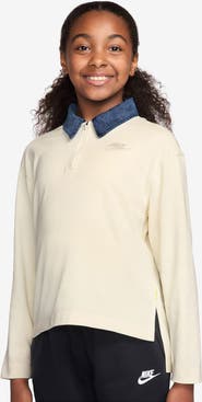 Nike Kids' Sportswear Long Sleeve Cotton Half Zip Polo