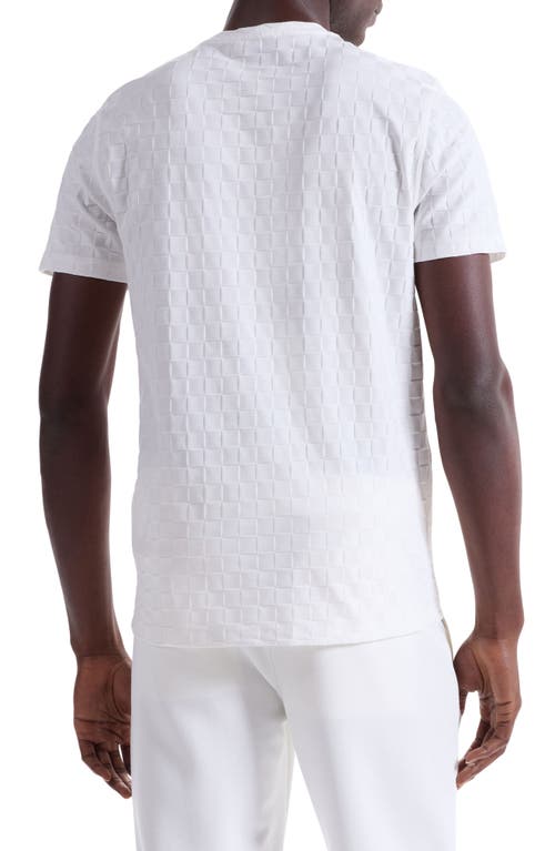 Bugatchi Geo Textured Cotton T-shirt In White