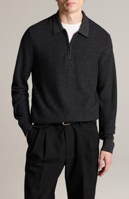 Vince Geo Jacquard Quarter Zip Sweater