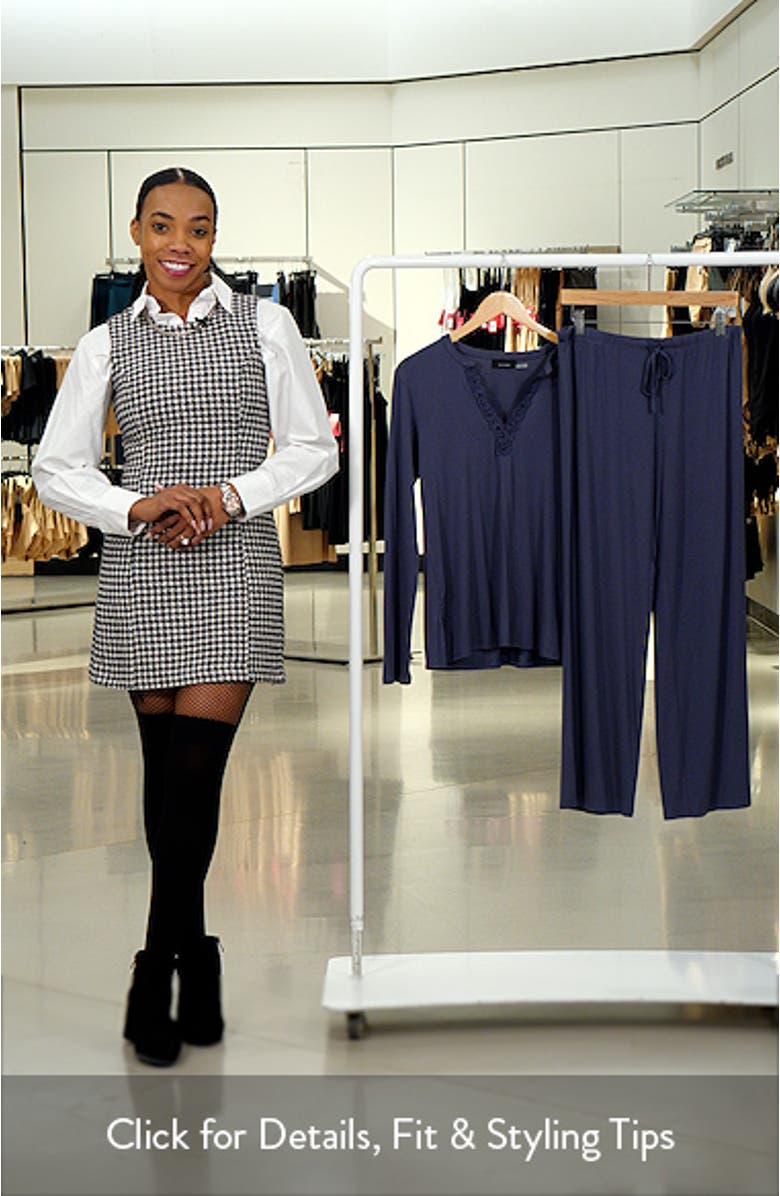 Essentials Lace Trim Jersey Pajamas, sales video thumbnail