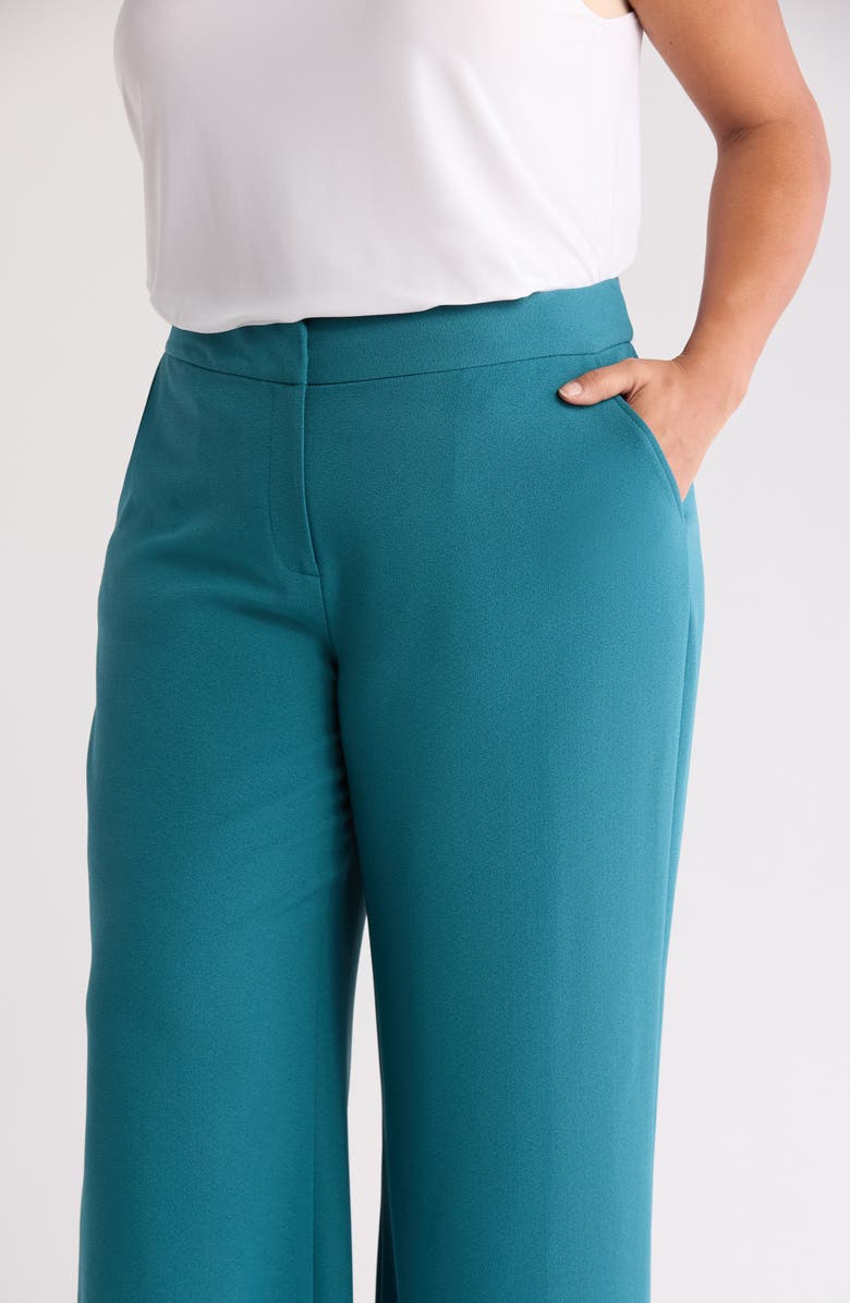 Tahari ASL Wide Leg Pants, Alternate, color, Eucalyptus