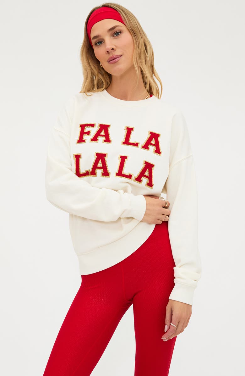 Beach Riot Devyn Fa La La La Oversized Sweatshirt, Alternate, color, Frosted Falala