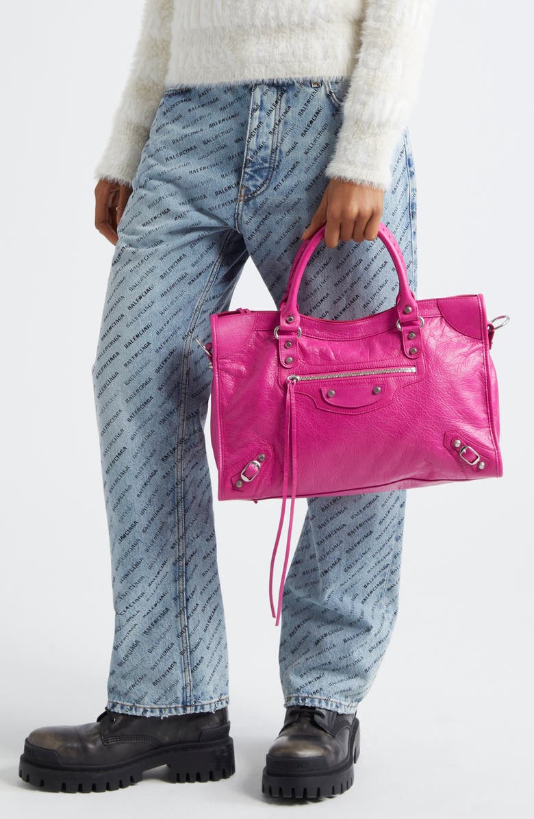Balenciaga Medium Le City Leather Handbag, Alternate, color,