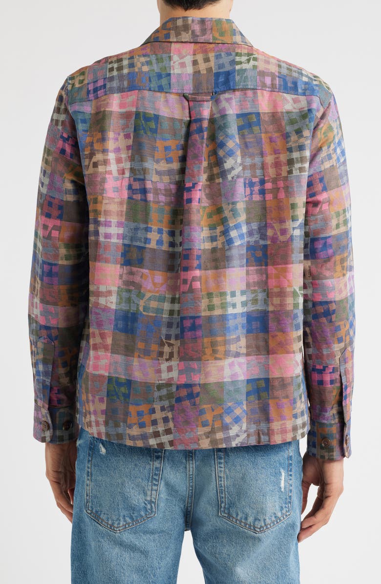 Corridor Rocko Patchwork Jacquard Cotton & Linen Military Shirt Jacket, Alternate, color, 