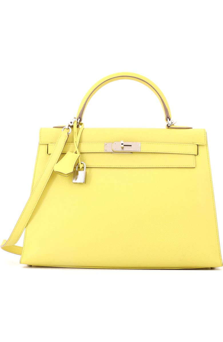 Pre-Owned Hermes Kelly Handbag Yellow Epsom with Palladium Hardware 32, Main, color, Soufre