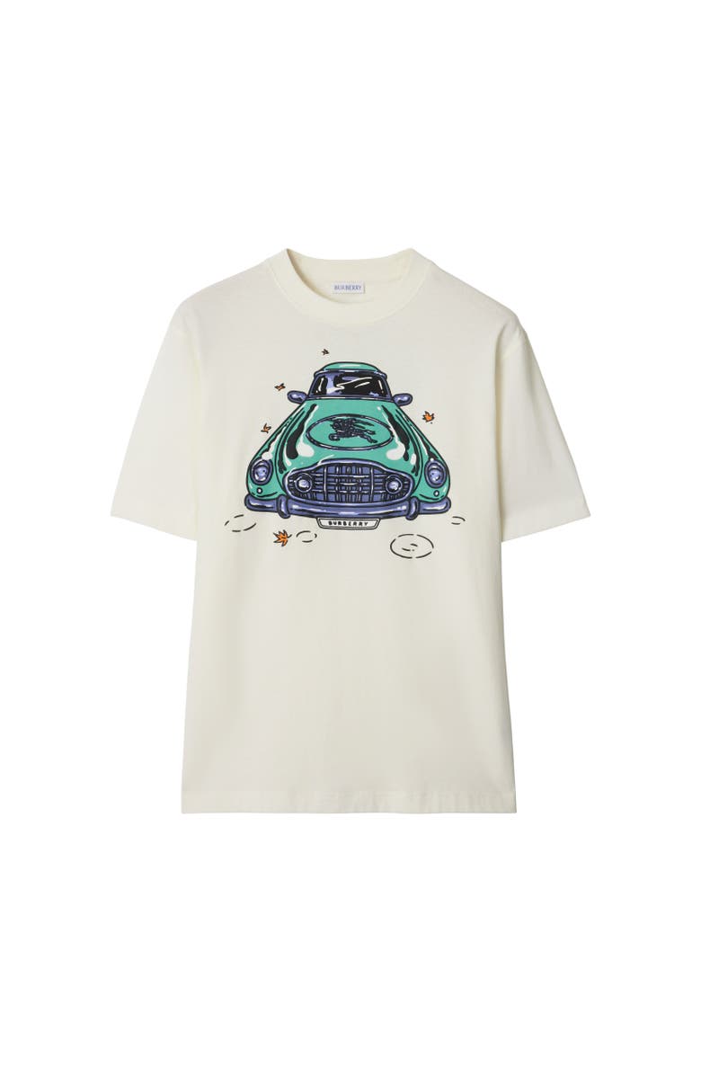 Burberry Car Cotton T-shirt, Alternate, color, Chalk White