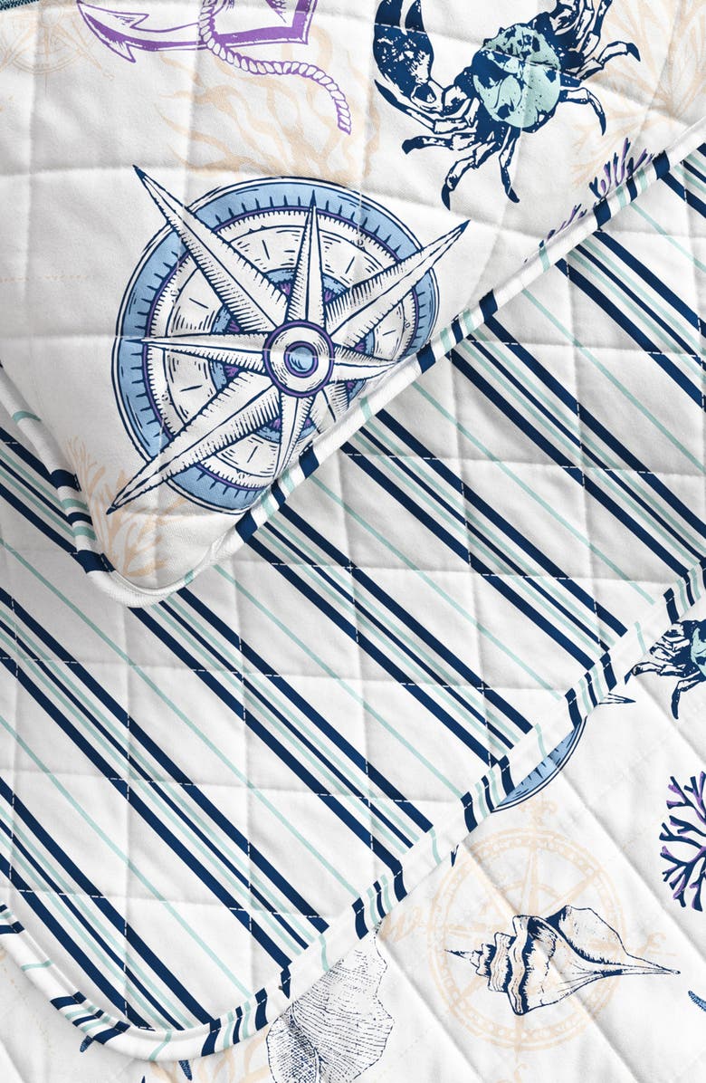 Woven & Weft Nautical Reversible Microfiber Quilt Set, Alternate, color, Nautical Motif