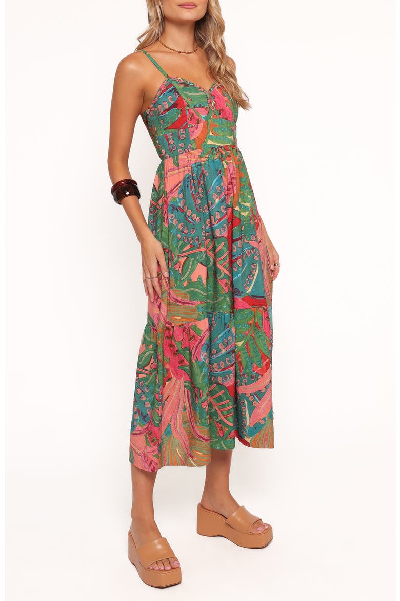 Eleonora Fit & Flare Midi Dress, Alternate, color, CALYPSO CORAL