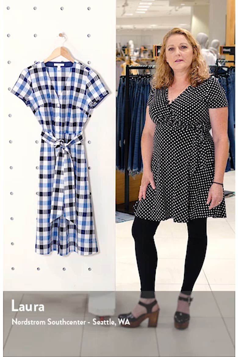 Check Tie Waist Short Sleeve Dress video