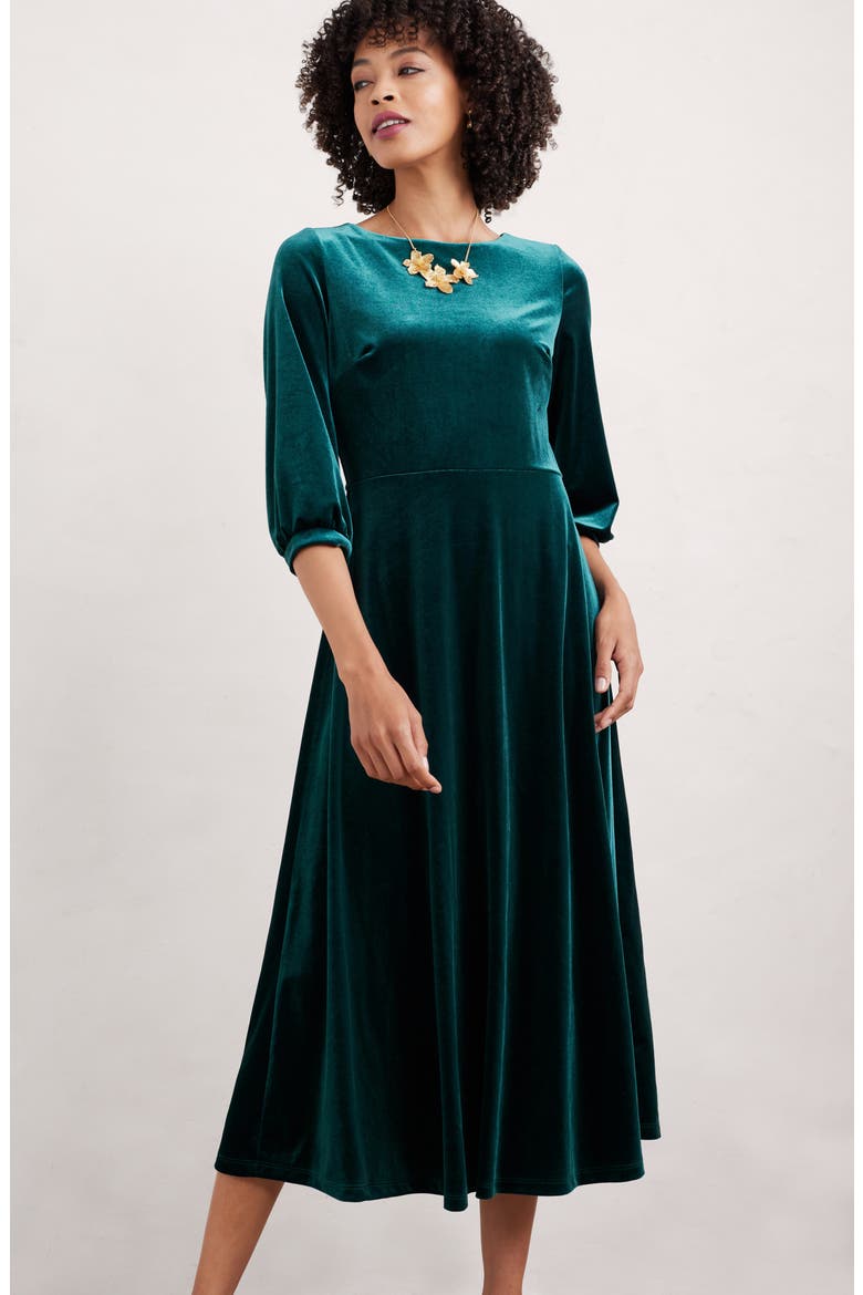 Oak Cottage Velour Dress, Alternate, color, DARK WRECKAGE