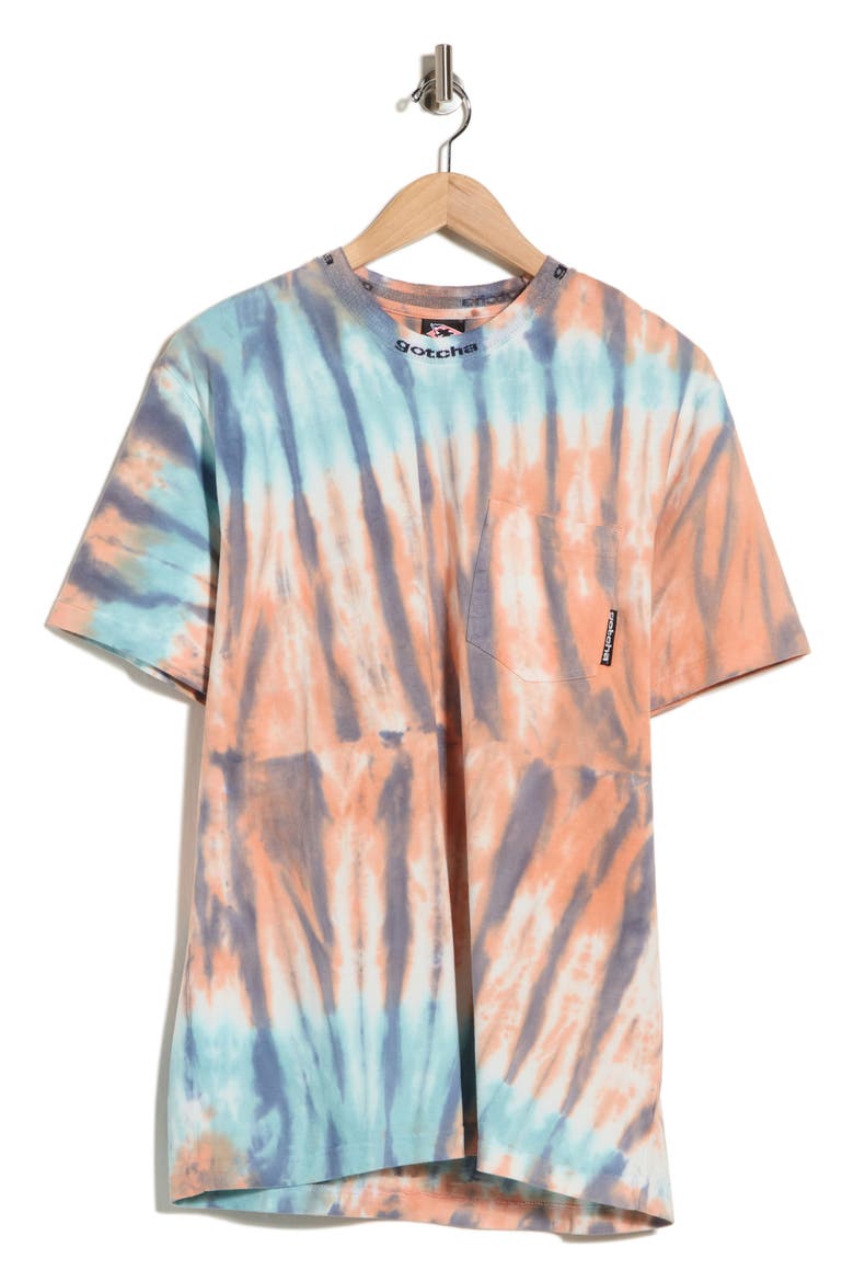 Silverlake Tie Dye Cotton Pocket T-Shirt, Alternate, color, CANYON SUN