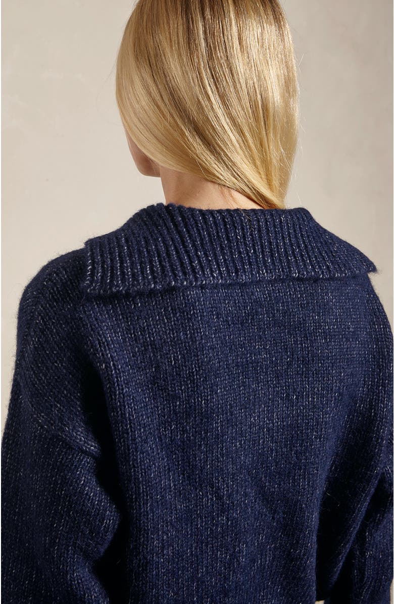 oyun Sailor collar weekend Sweater Navy, Alternate, color, Navy