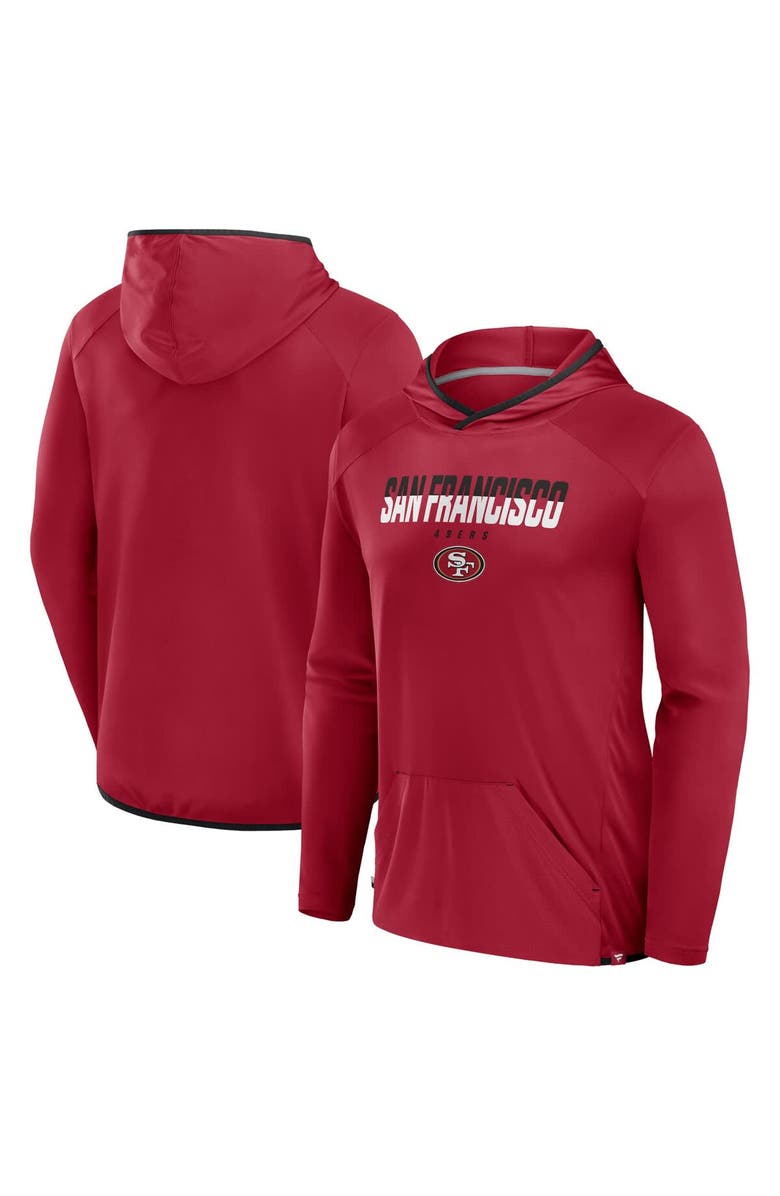 FANATICS Men's Fanatics Scarlet San Francisco 49ers Transitional Defender Hoodie Long Sleeve T-Shirt, Main, color, Scarlet