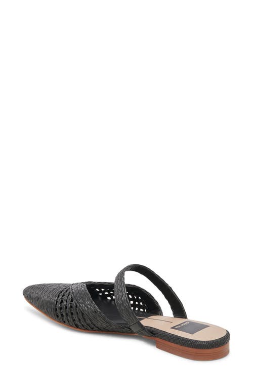 Dolce Vita Kaline Raffia Pointed Toe Mule In Onyx Raffia