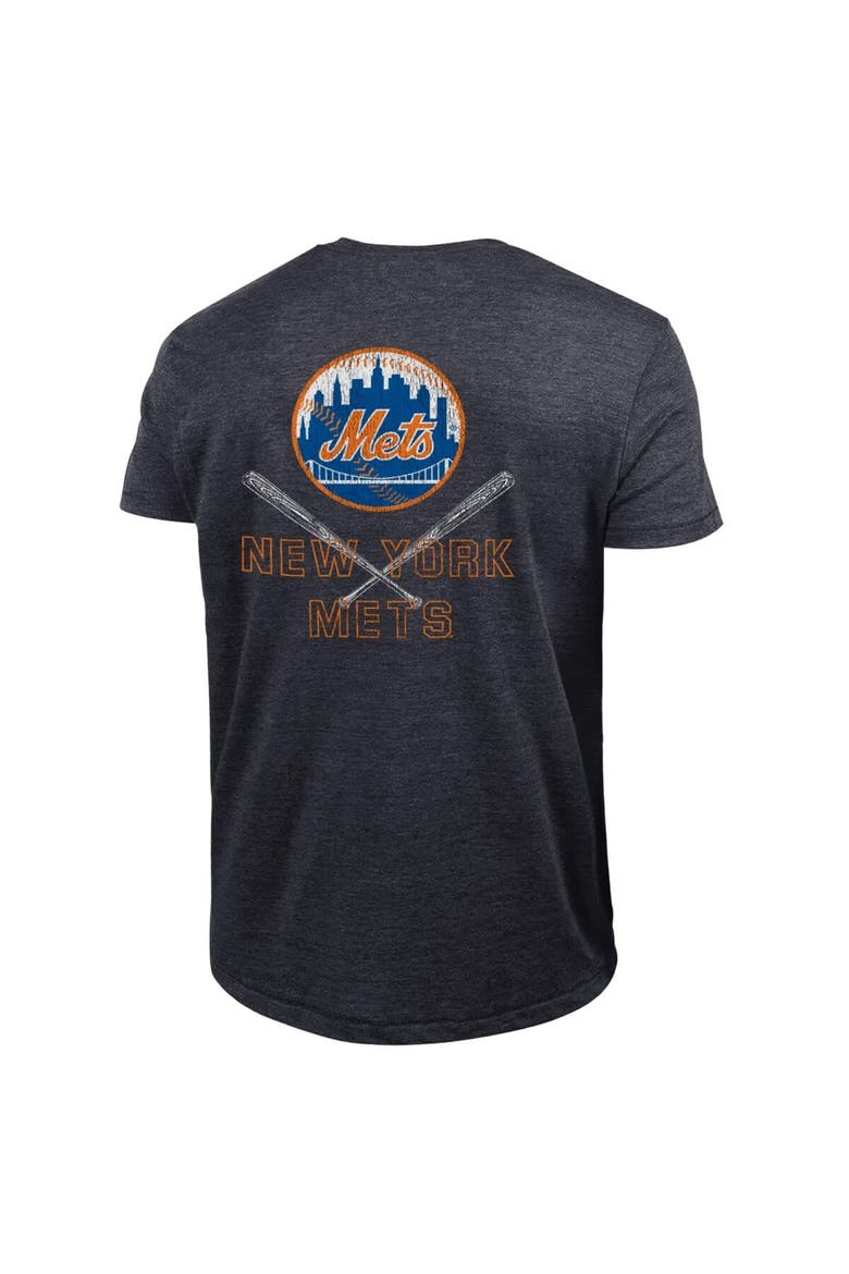 Men's Champion  Black New York Mets Tri-Blend T-Shirt, Alternate, color, Black