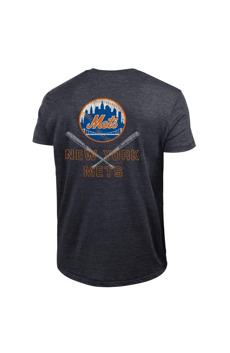 Champion Men's Champion  Black New York Mets Tri-Blend T-Shirt, Alternate, color, Black