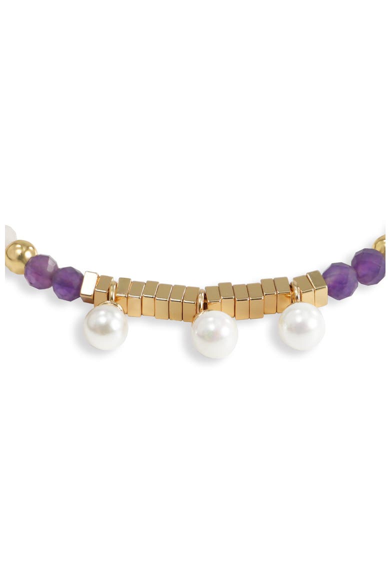 Poseidon Bracelet, Alternate, color, Purple & White & Gold