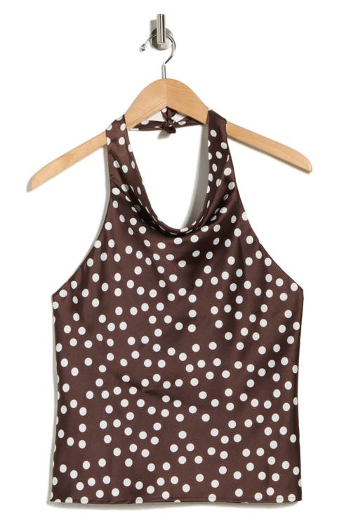 Polka Dot Satin Halter Top (Plus)