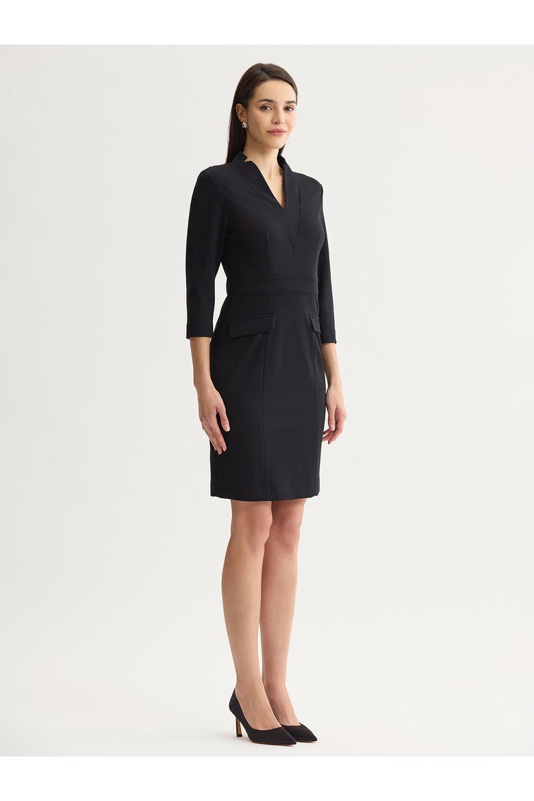 V Neck LuxeStretch Sheath Dress, Alternate, color, Black