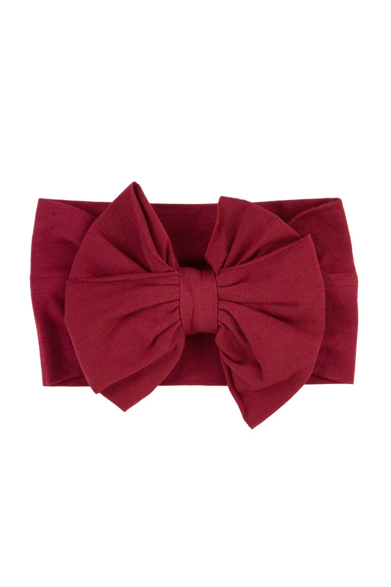 Big Bow Headband, Main, color, Dark Cherry
