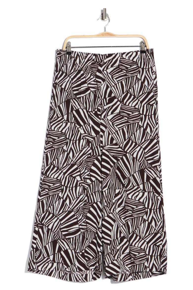 Wide Leg Pull-On Pants, Alternate, color, CHOCOLATE PATCHWORK STRIPE