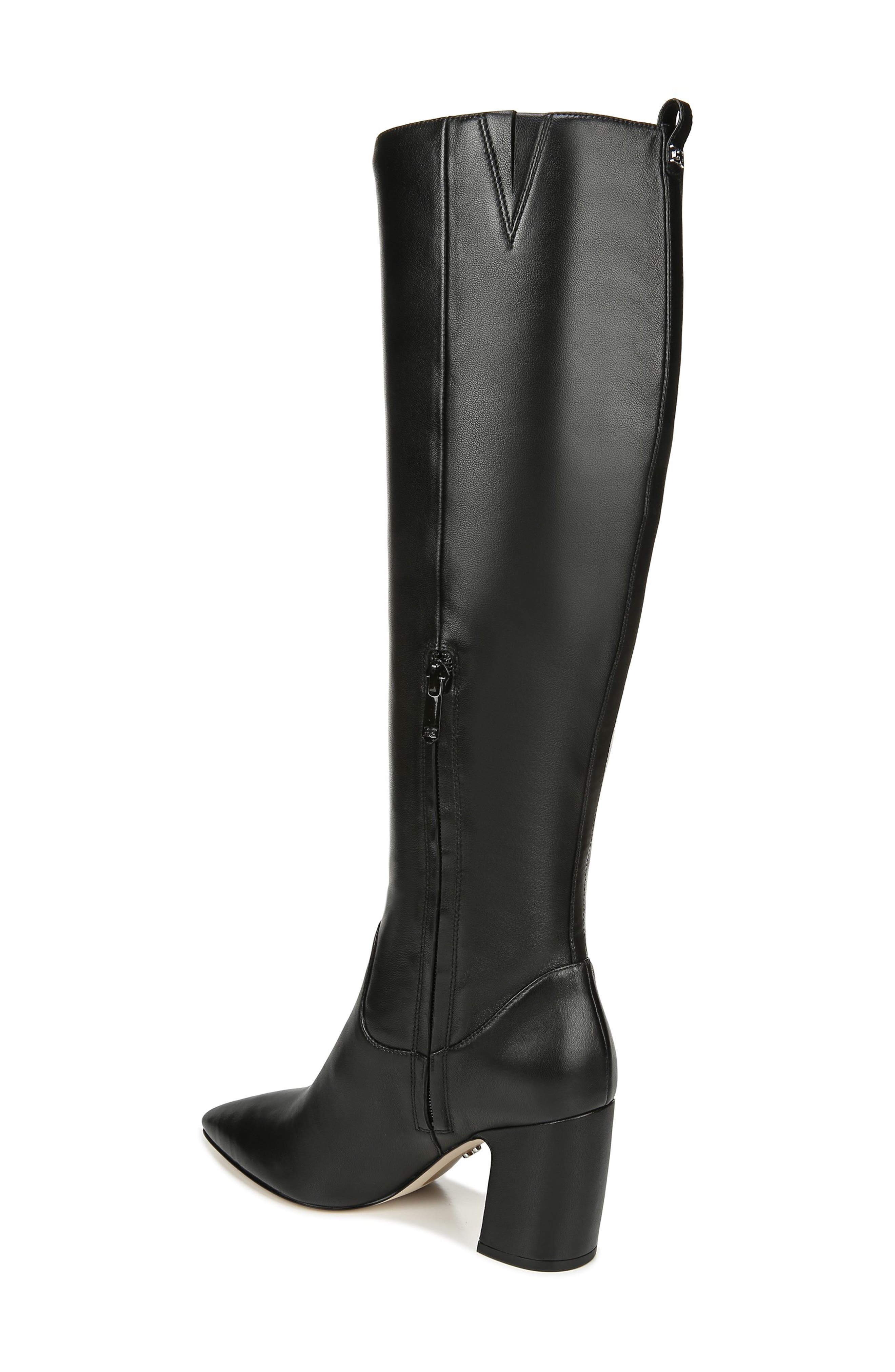 Hai Knee High Boot, Alternate, color, BLACK LEATHER LEATHER