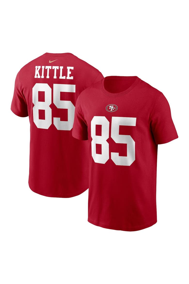 Men's Nike George Kittle Scarlet San Francisco 49ers Player Name & Number T-Shirt, Main, color, Scarlet