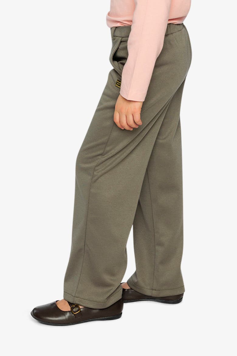 Gabardine Elastic Waist Flare Pants, Alternate, color, Sage Print Green