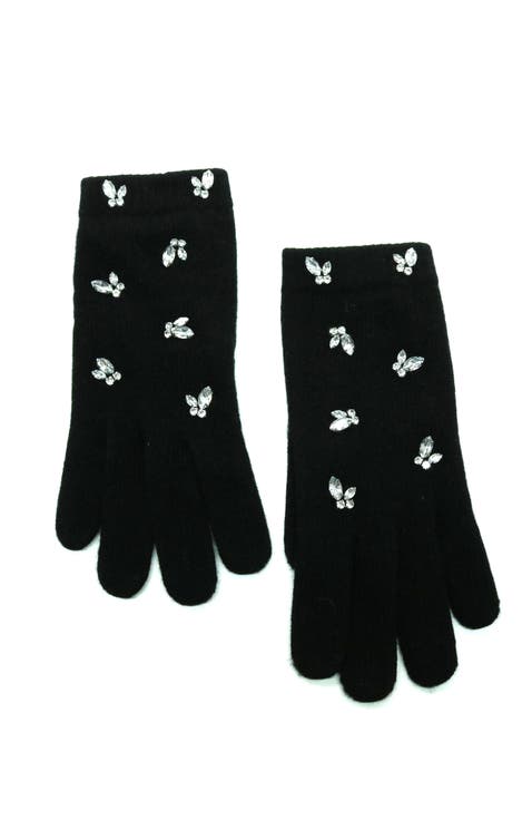 Cashmere gloves with stones