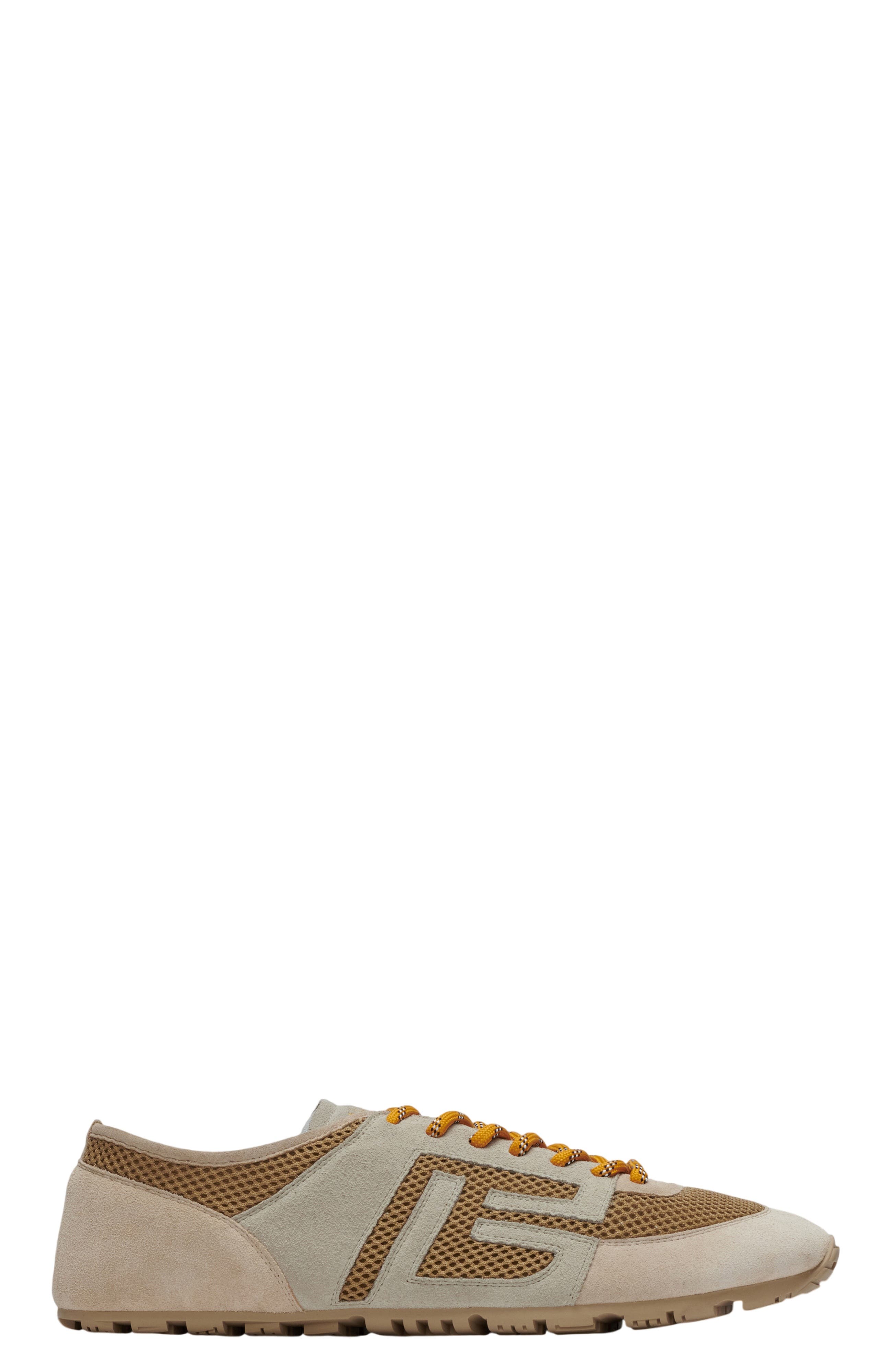 Balmain Racer 45 trainers in mesh and suede leather, Alternate, color, Beige