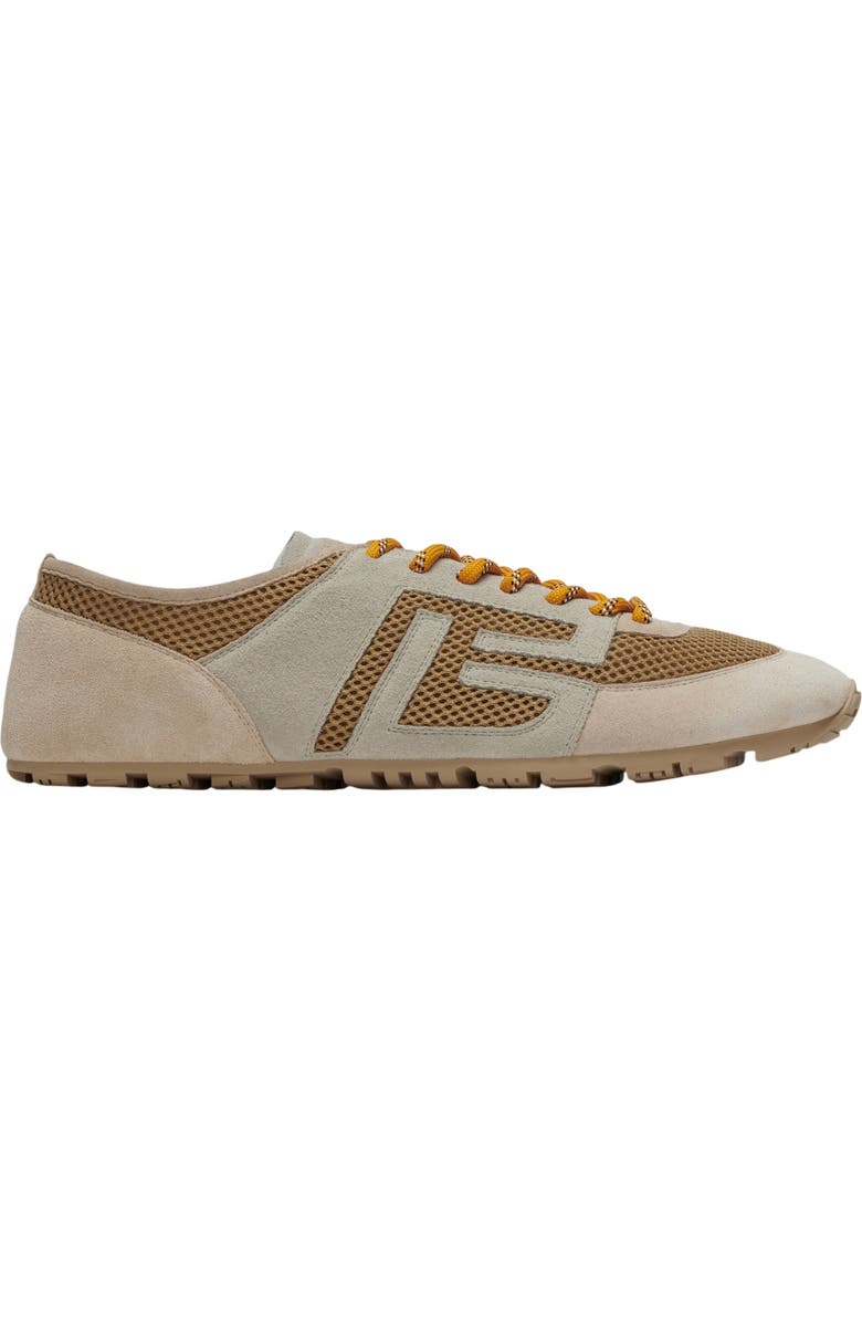 Balmain Racer 45 trainers in mesh and suede leather, Alternate, color, Beige