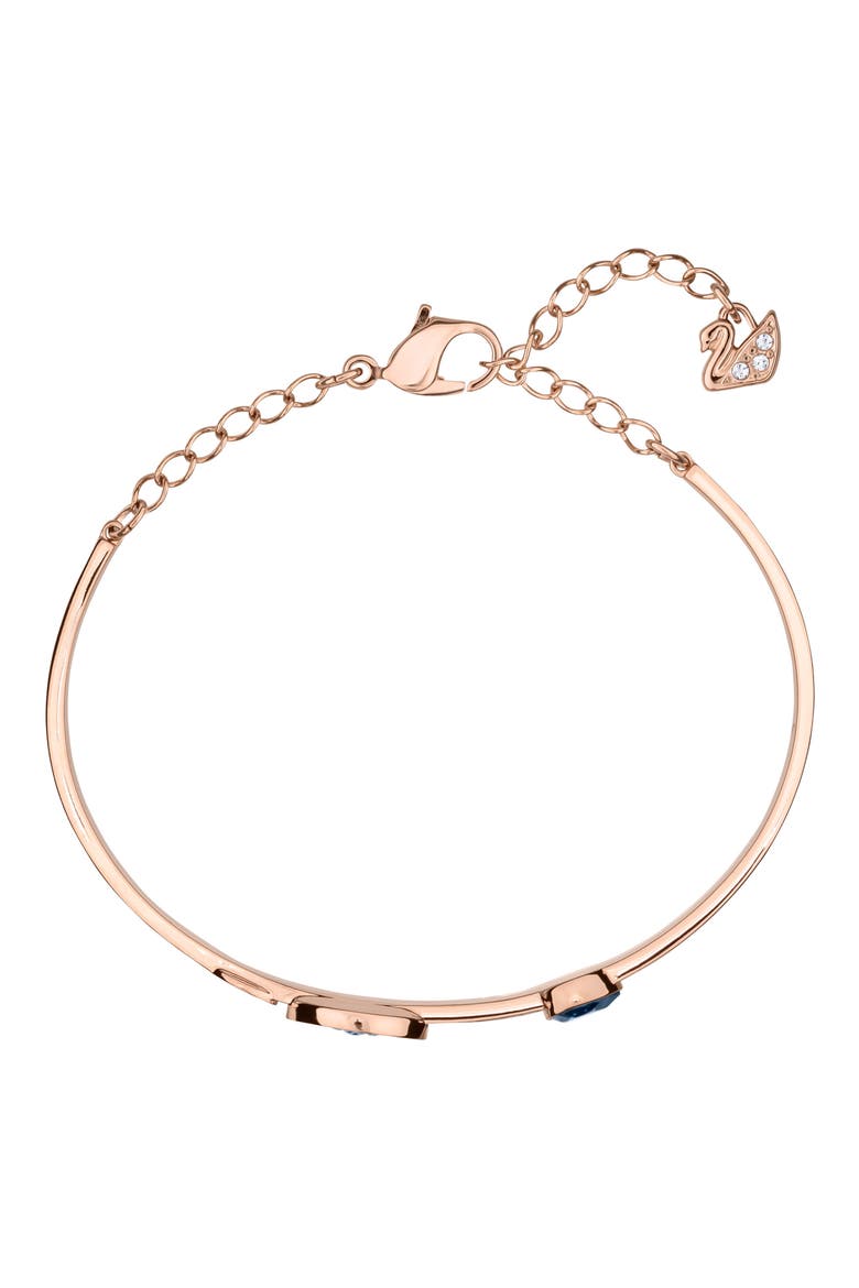 Symbolica Duo Evil Eye Crystal Bangle, Alternate, color, ROSE GOLD