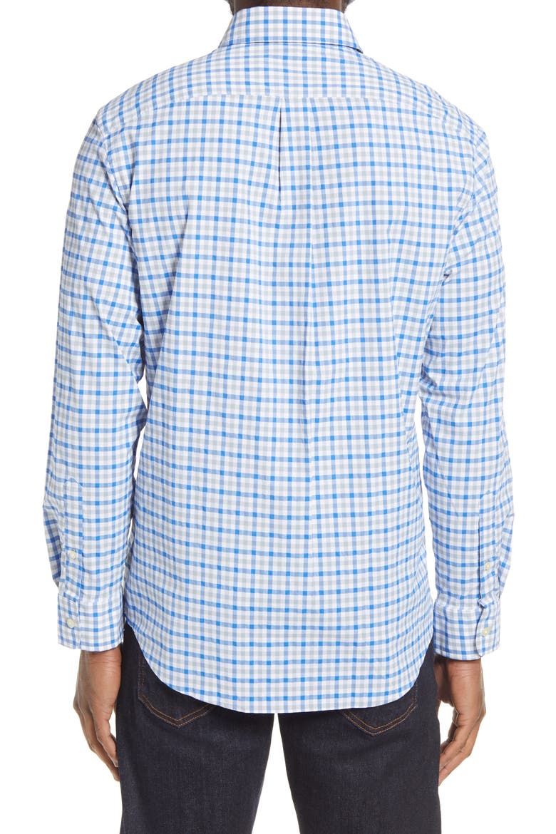 Grouper Classic Fit Plaid Button-Down Performance Shirt, Alternate, color, BARRACUDA