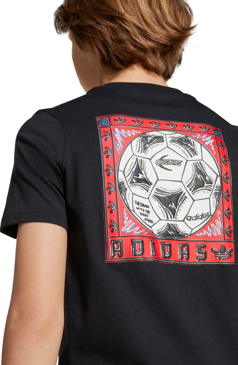 adidas Originals Kids' Cotton Graphic T-Shirt, Alternate, color, Black