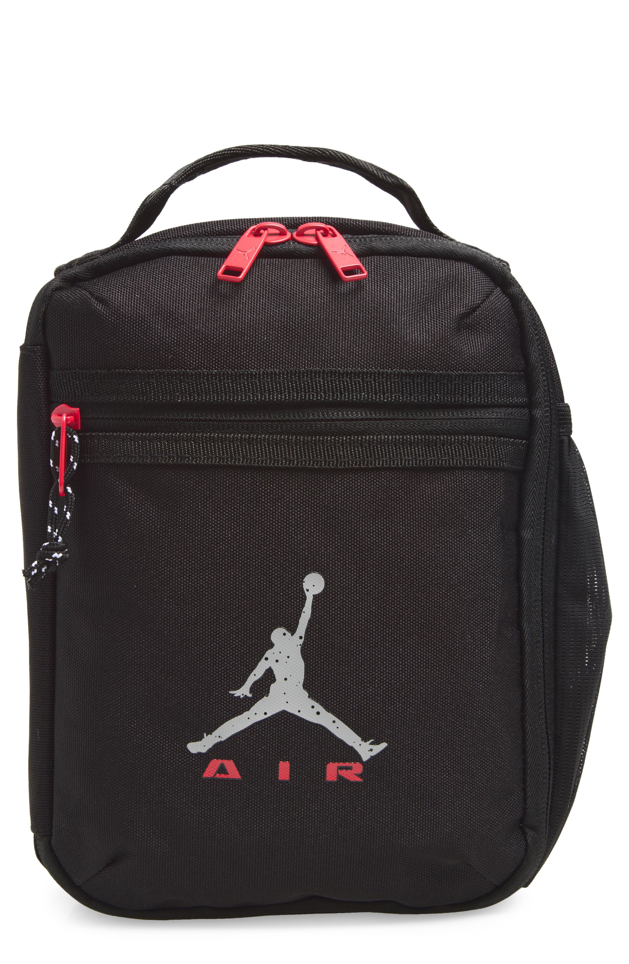 Jordan Kids' Air Raid Fuel Pack Lunchbox, Main, color, Black/ Cement Grey
