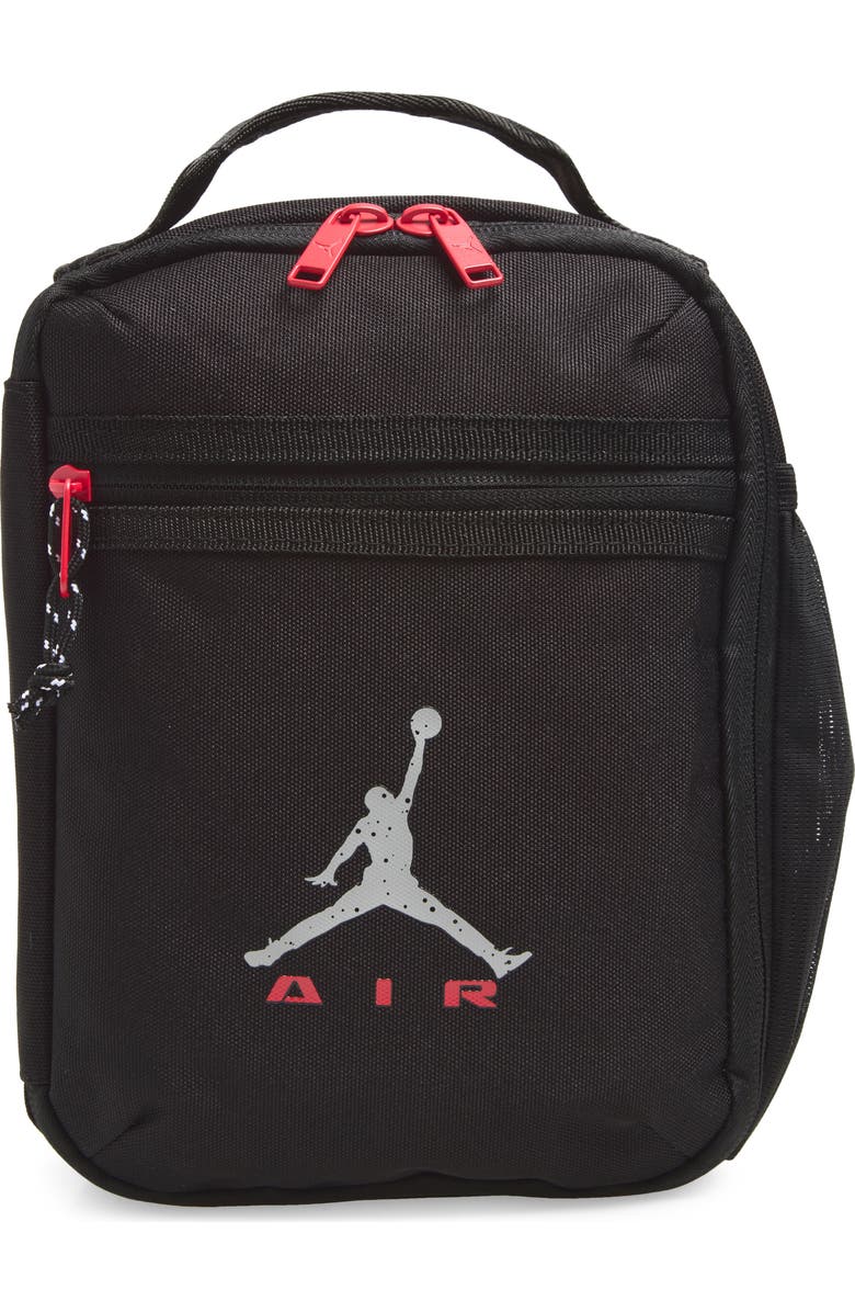 Jordan Kids' Air Raid Fuel Pack Lunchbox, Main, color, Black/ Cement Grey