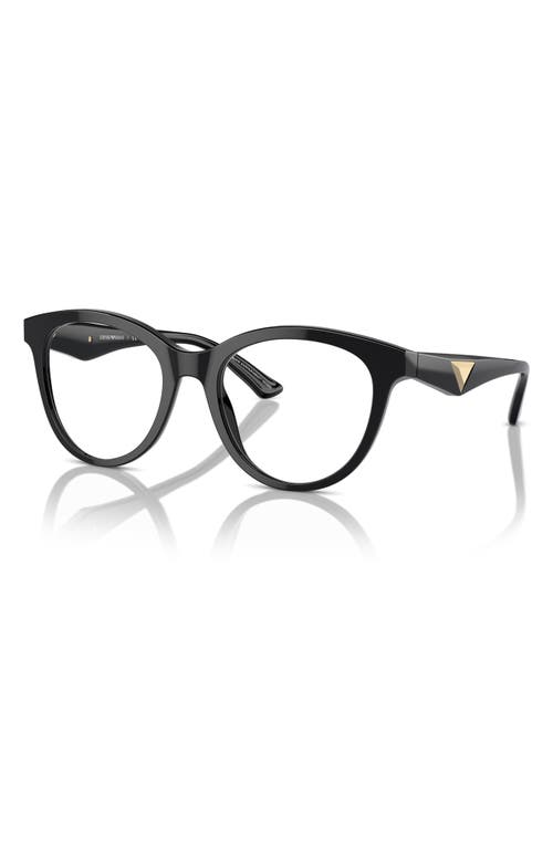 Emporio Armani 52mm Cat Eye Optical Glasses In Black