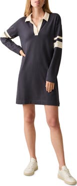 Faherty Long Sleeve Organic Cotton Polo Dress