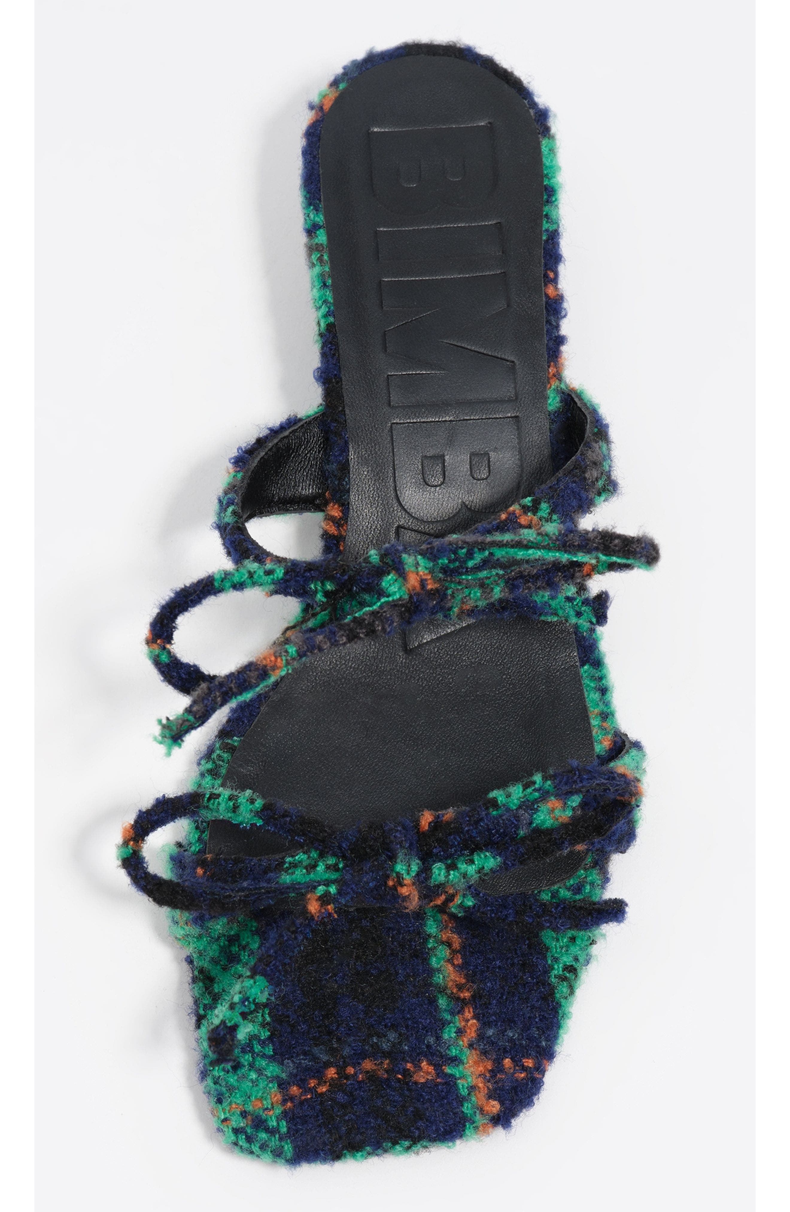 Bimba y Lola Low Heeled Sandal With Ties, Alternate, color, Navy