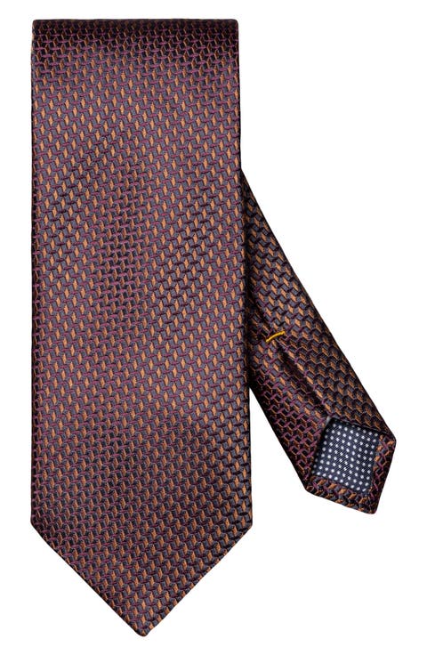 Micro Geometric Woven Silk Tie