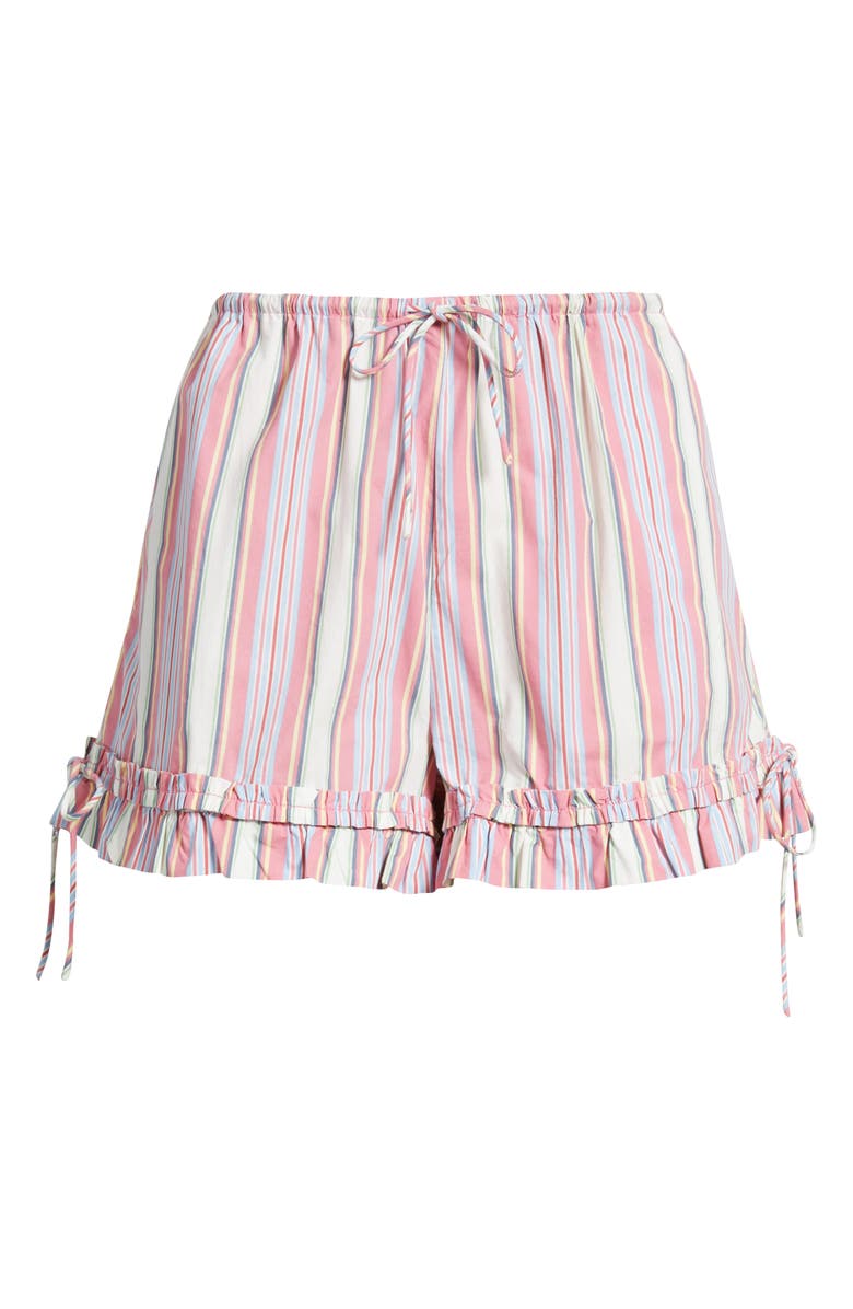 Damson Madder Mafalda Frilly Tie Bloomer Organic Cotton Shorts, Alternate, color, Pink