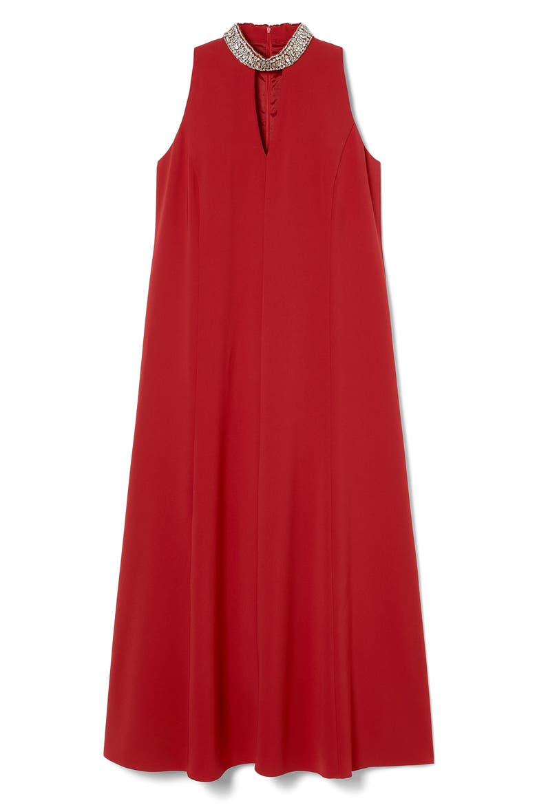 Arte Crystal Detail Swing Dress, Alternate, color, RED