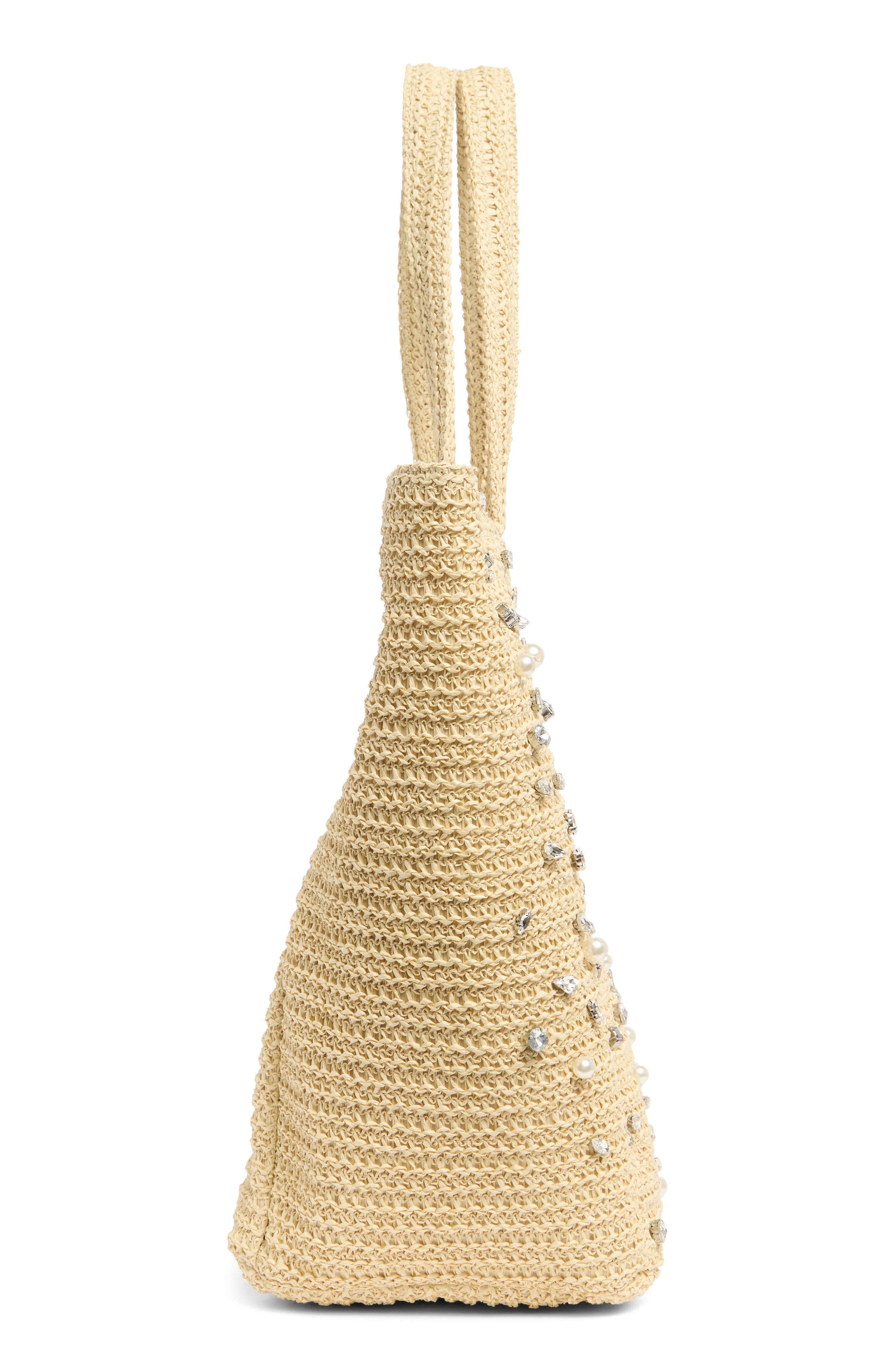 Steve Madden Gemi Embellished Woven Tote Bag, Alternate, color, 