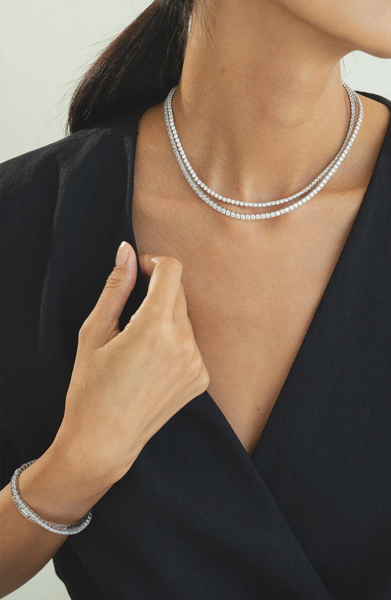 Bearfruit Jewelry Sterling Silver 18k Gold Plated Beatrice Tennis Bracelet Holiday Gift Idea, Alternate, color, Silver